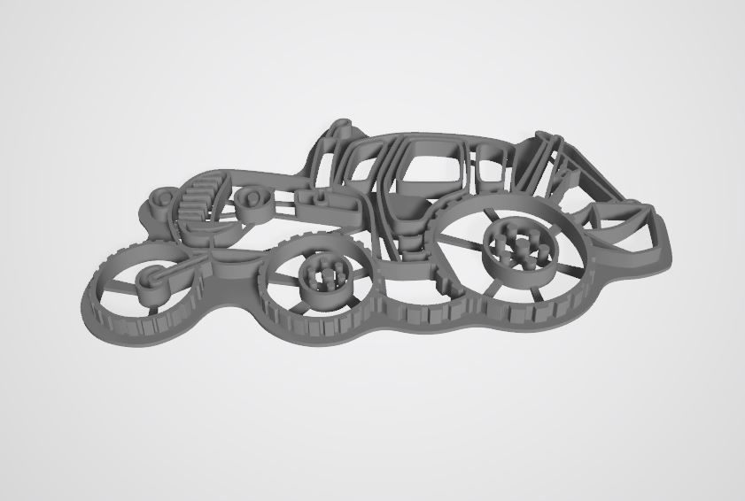 CUTTING FOR COOKIES ON A BLUE TRACTOR 3D print model_2