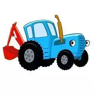 CUTTING FOR COOKIES ON A BLUE TRACTOR 