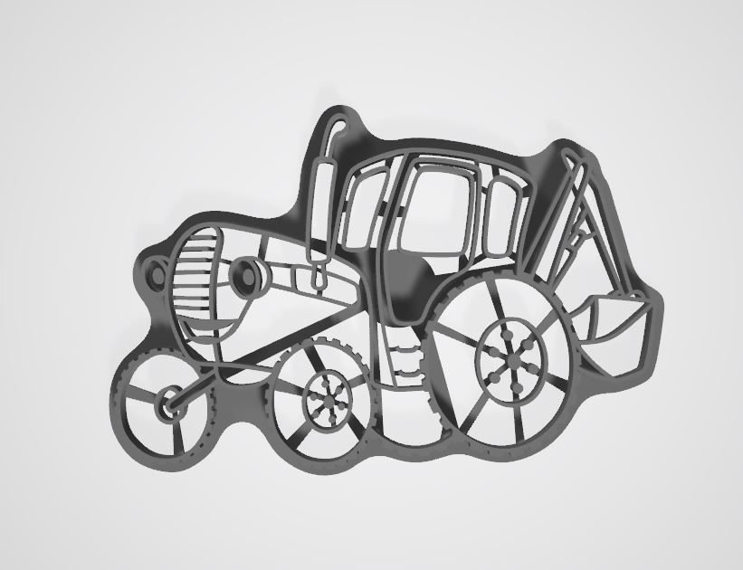 CUTTING FOR COOKIES ON A BLUE TRACTOR 3D print model_1
