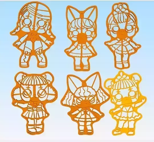 Lol Surprise Dolls 3D model cookies cutter 3D print model