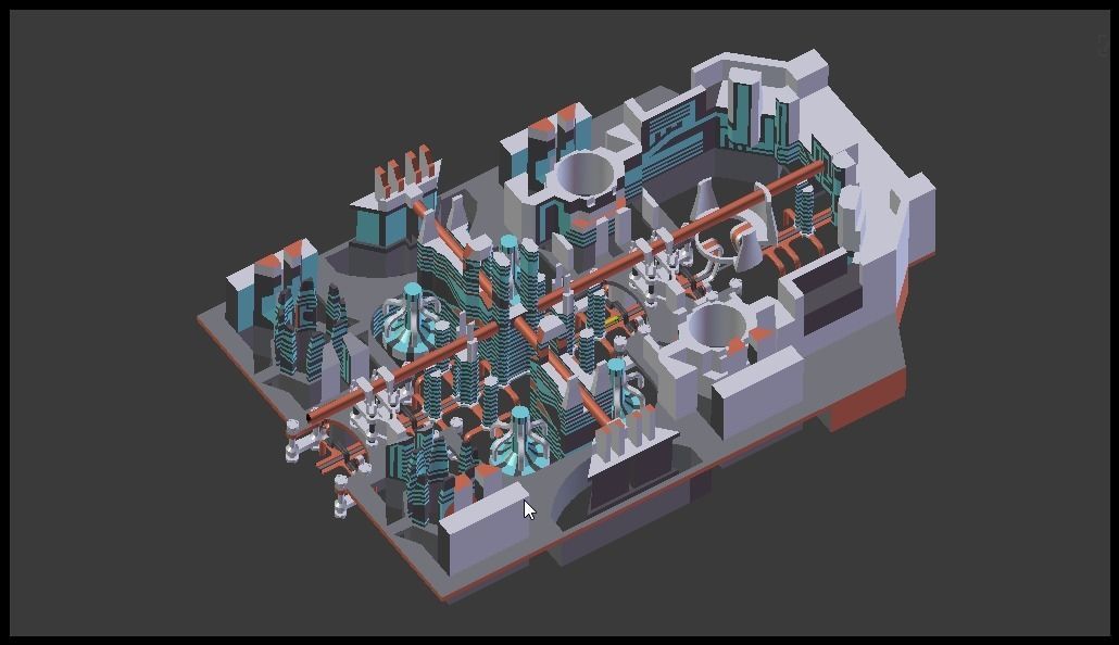 Sci-fi city block 3D model_7