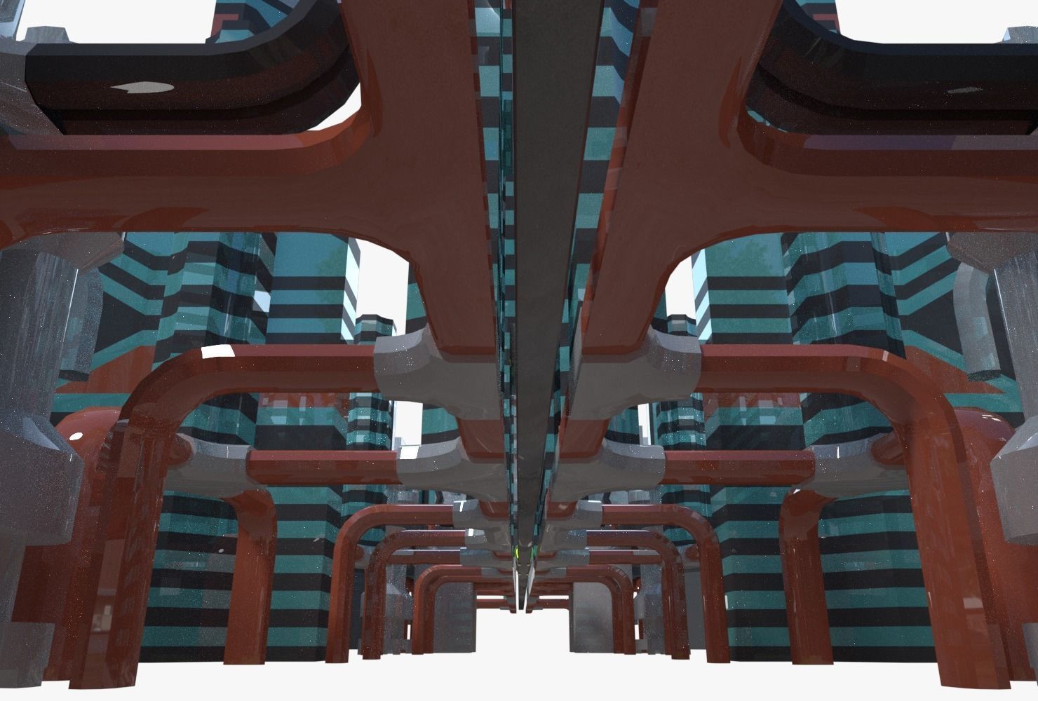 Sci-fi city block 3D model_5