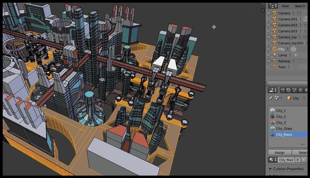 Sci-fi city block 3D model_15
