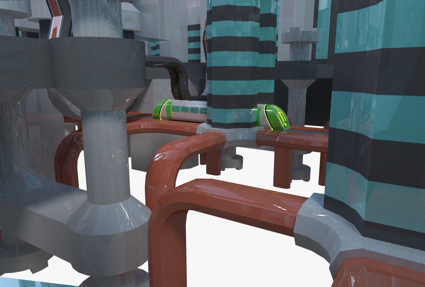 Sci-fi city block 3D model_6