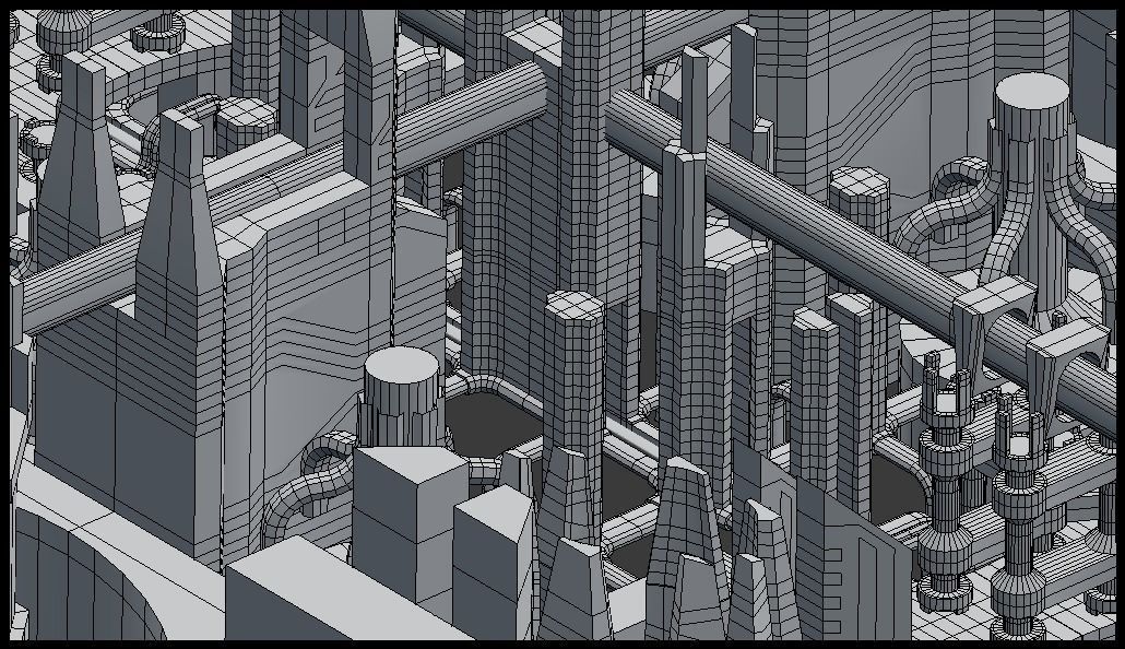Sci-fi city block 3D model_11