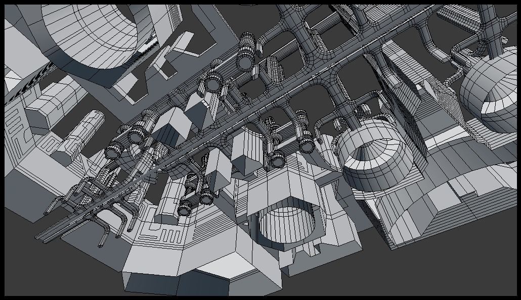 Sci-fi city block 3D model_14