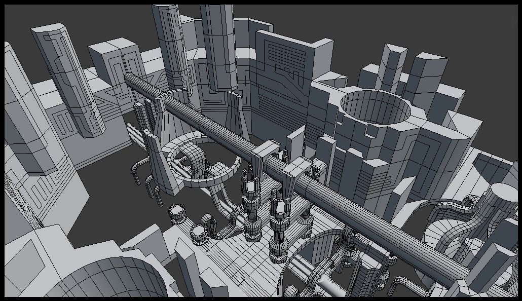 Sci-fi city block 3D model_13