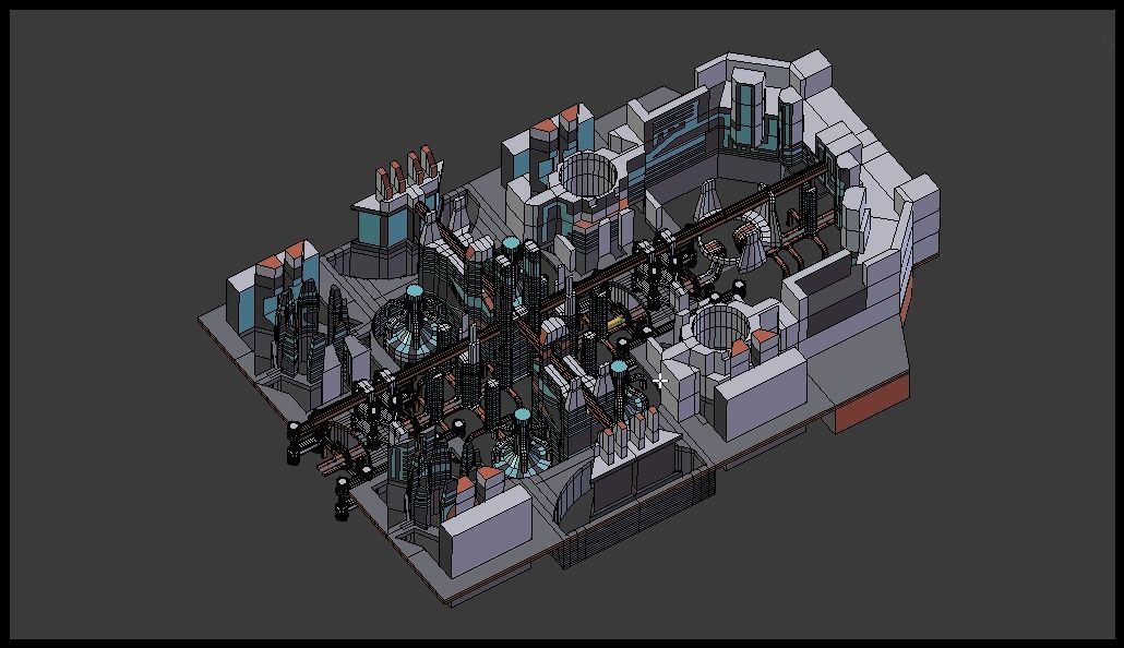 Sci-fi city block 3D model_8