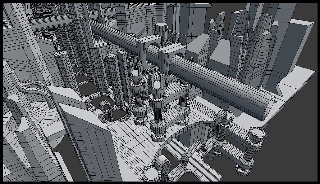 Sci-fi city block 3D model_12
