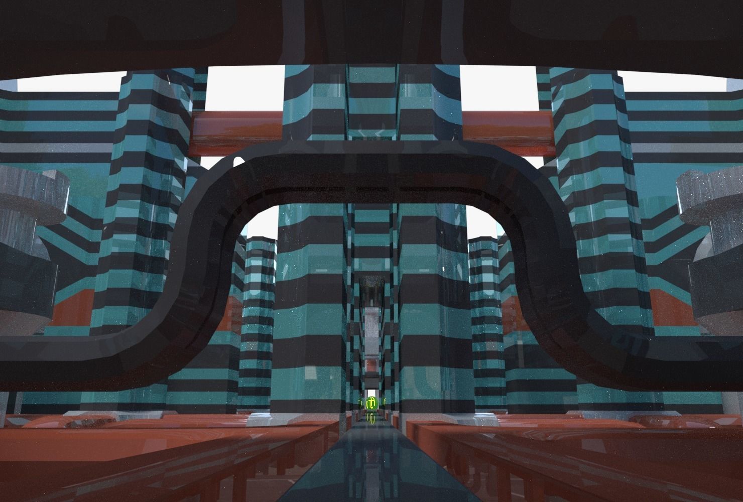 Sci-fi city block 3D model_3
