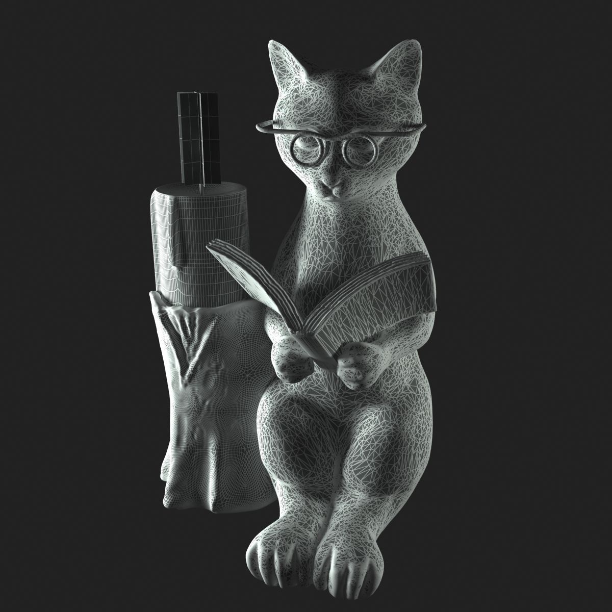 Cat Candle Holder 3D model_6