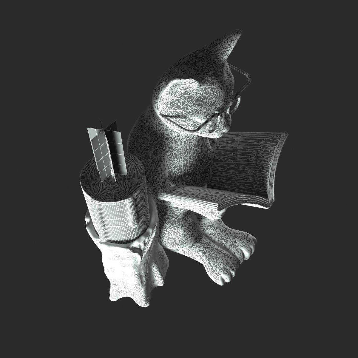 Cat Candle Holder 3D model_3