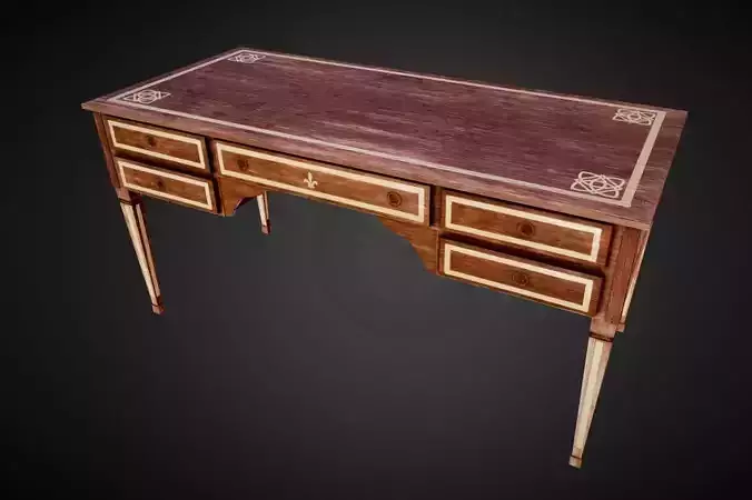 Table Old Low-poly 3D model