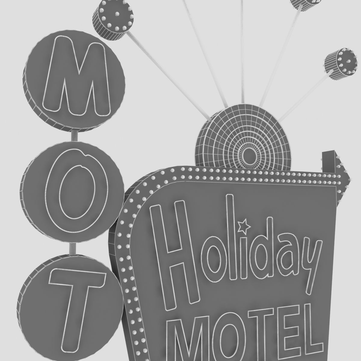 Motel Sign 3D model_6