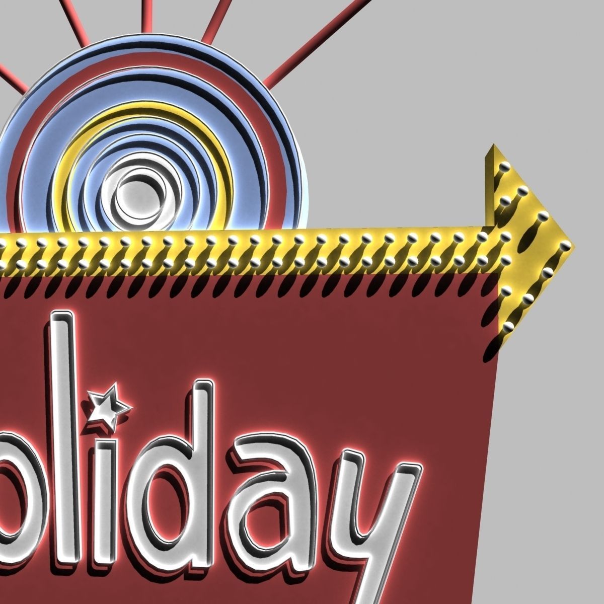 Motel Sign 3D model_5