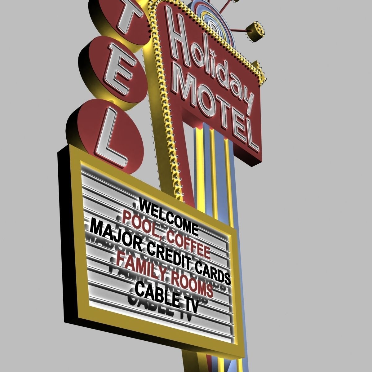 Motel Sign 3D model_4