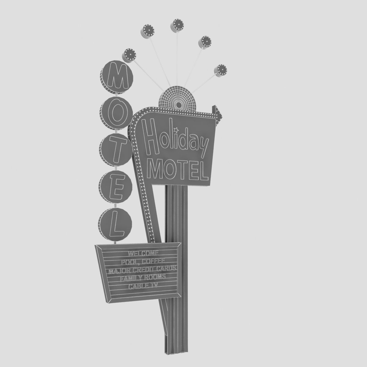 Motel Sign 3D model_7