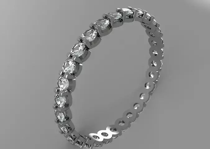 Ring with diamonds 2 Free 3D print model