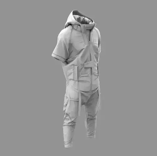Cyberpunk Costume - Marvelous Designer  3D model