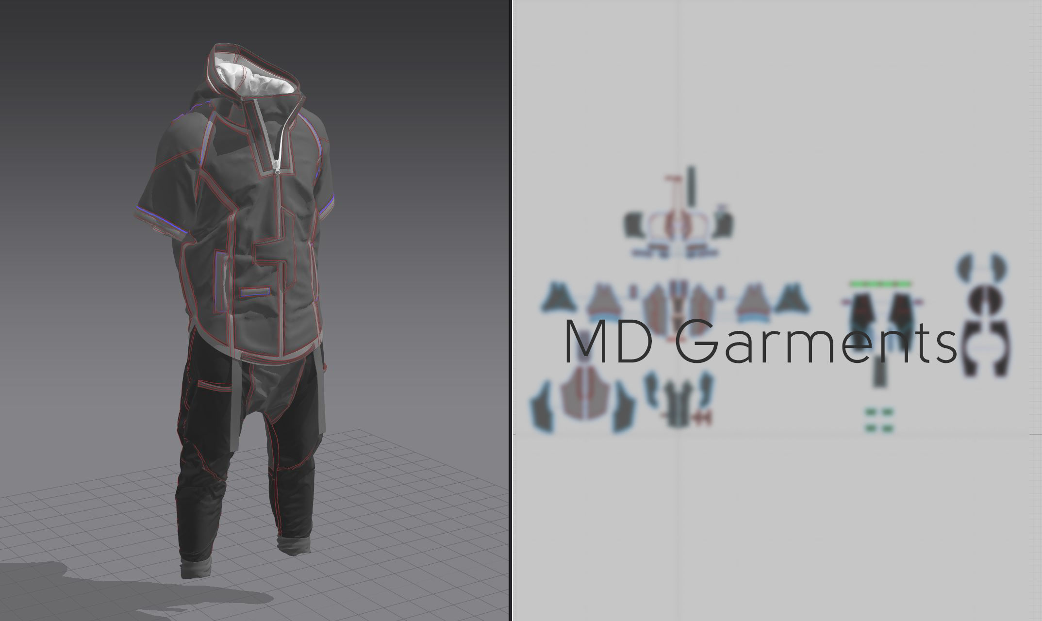 Cyberpunk Costume - Marvelous Designer  3D model_5