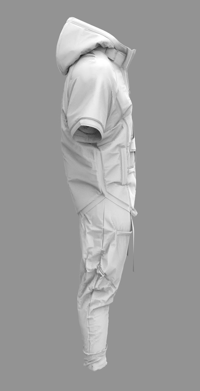 Cyberpunk Costume - Marvelous Designer  3D model_2