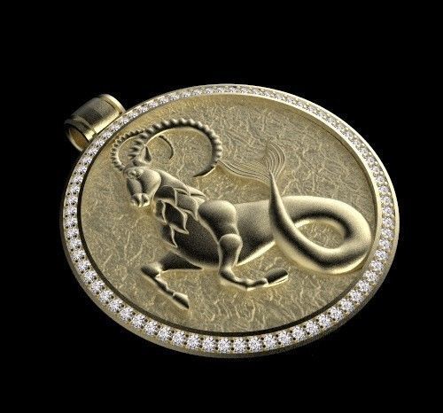 Capricorn pendant 3D print model_9