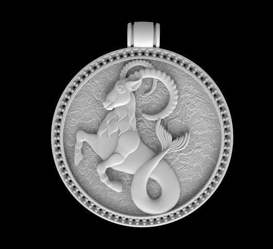 Capricorn pendant 3D print model_26