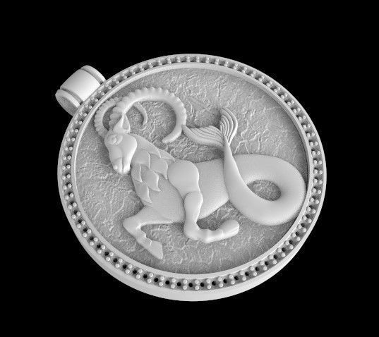 Capricorn pendant 3D print model_8
