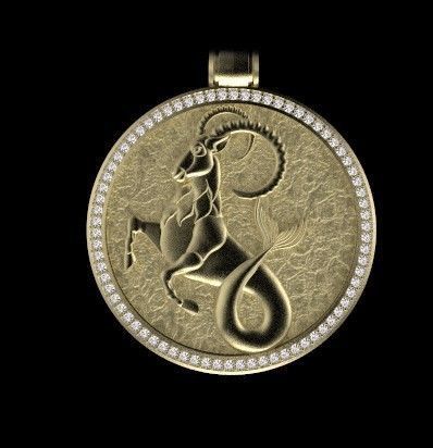 Capricorn pendant 3D print model_16