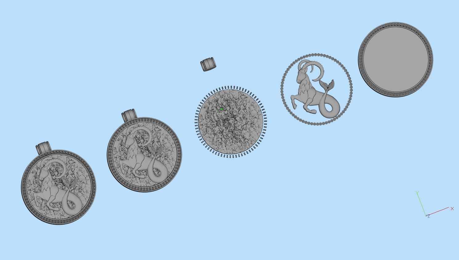 Capricorn pendant 3D print model_5