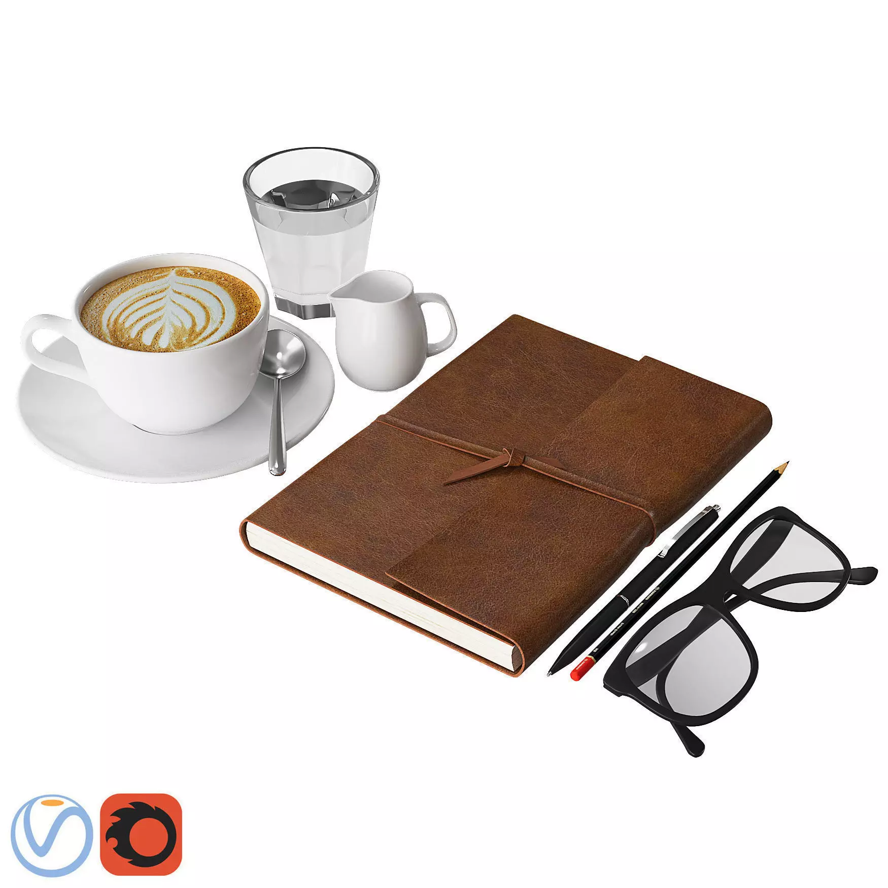 Coffee and Notebook 3D model