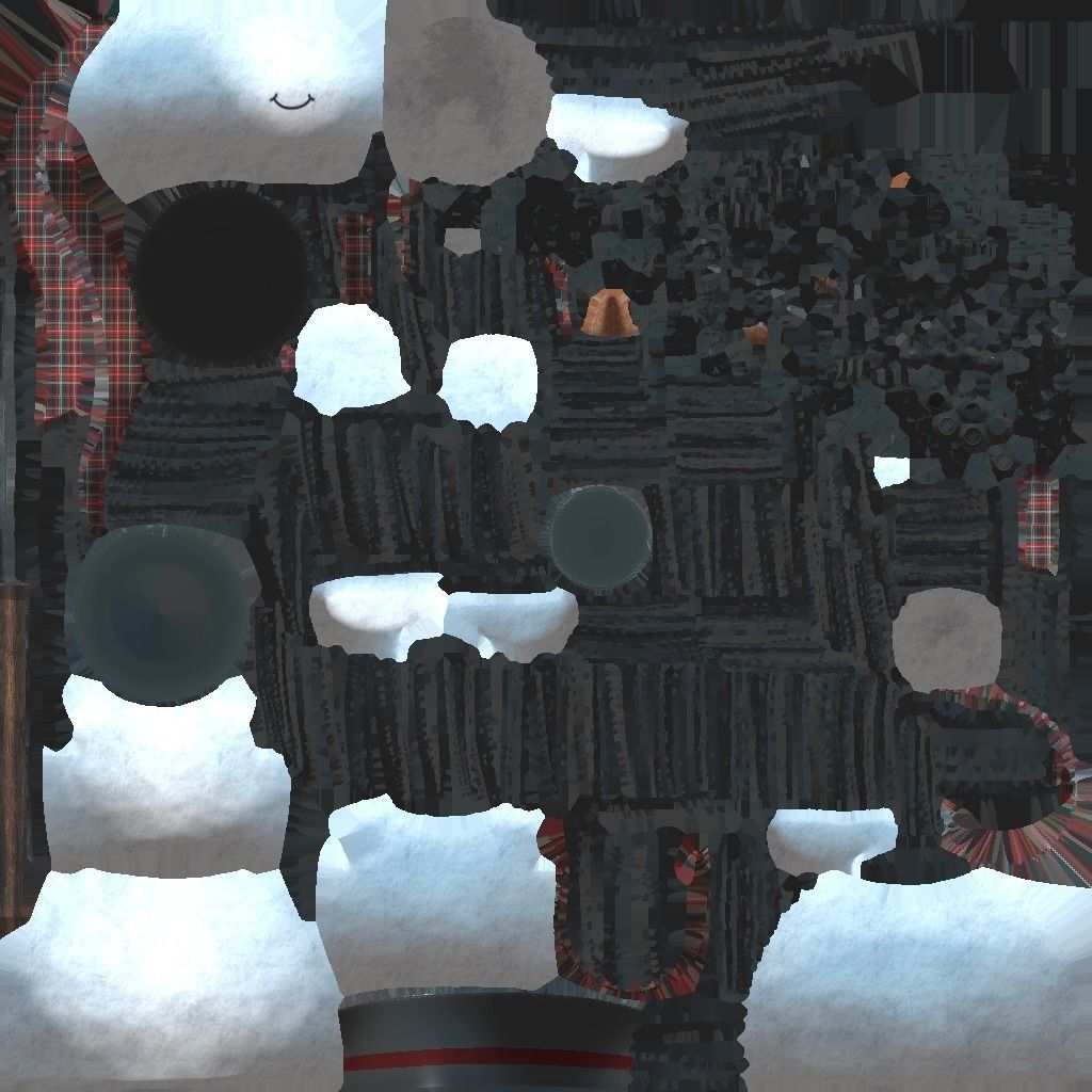 Snowman with broom 3D model_8