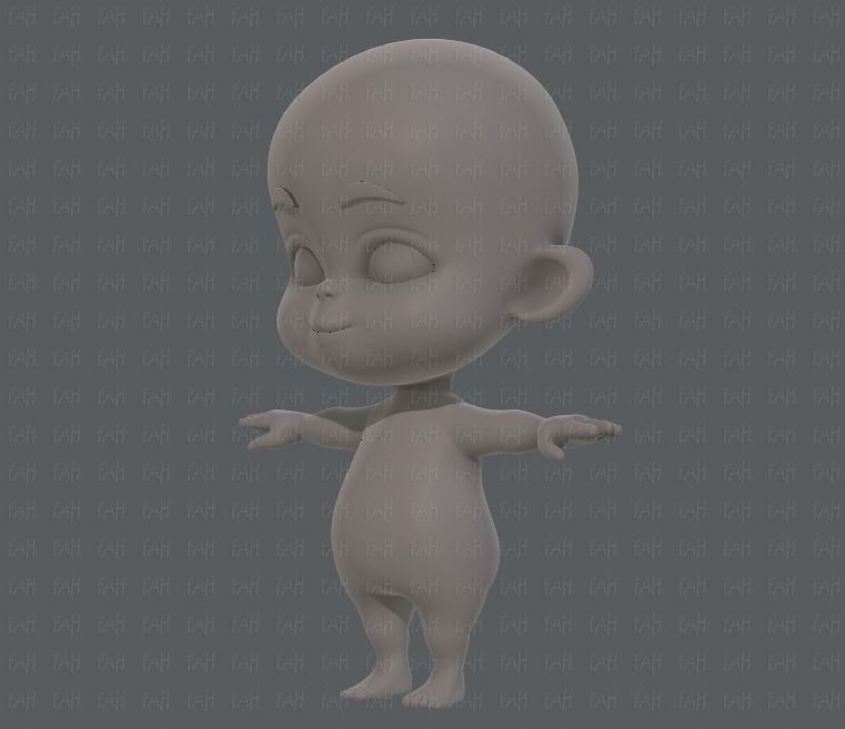 Baby V01 Low-poly 3D model_8
