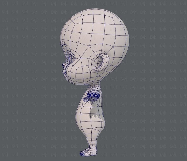 Baby V01 Low-poly 3D model_15