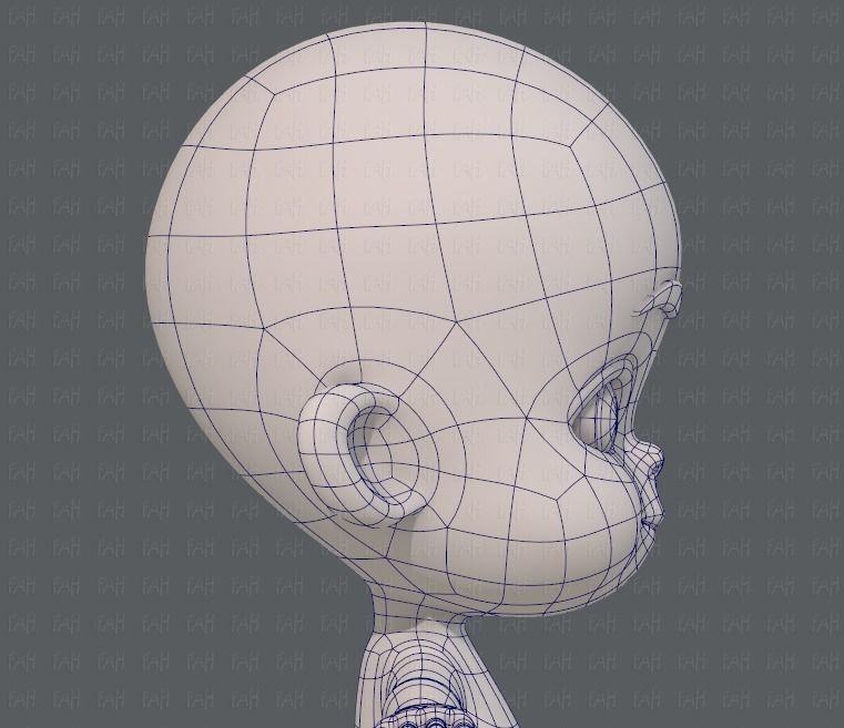 Baby V01 Low-poly 3D model_27