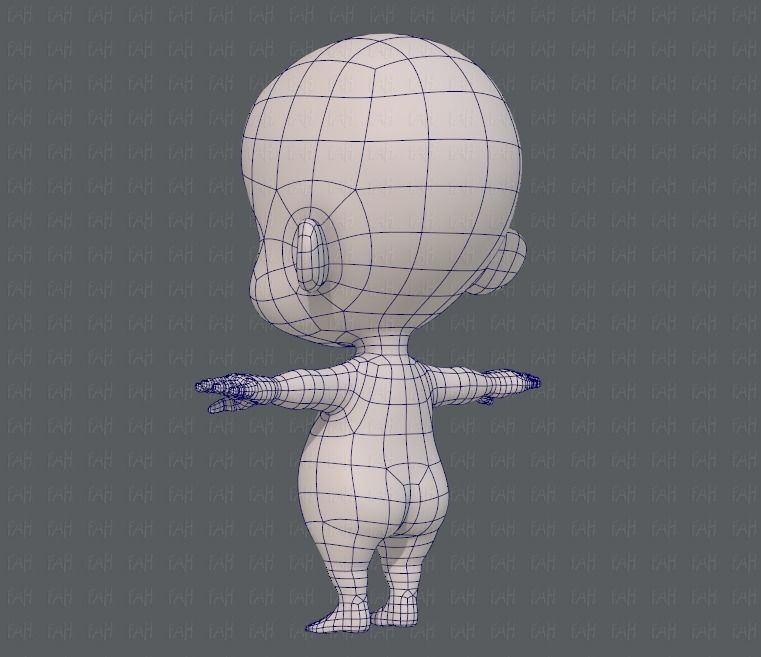 Baby V01 Low-poly 3D model_14