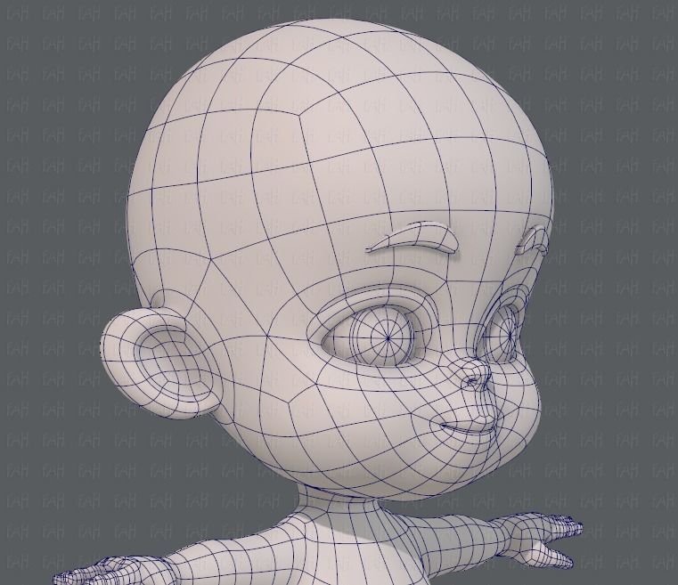 Baby V01 Low-poly 3D model_26