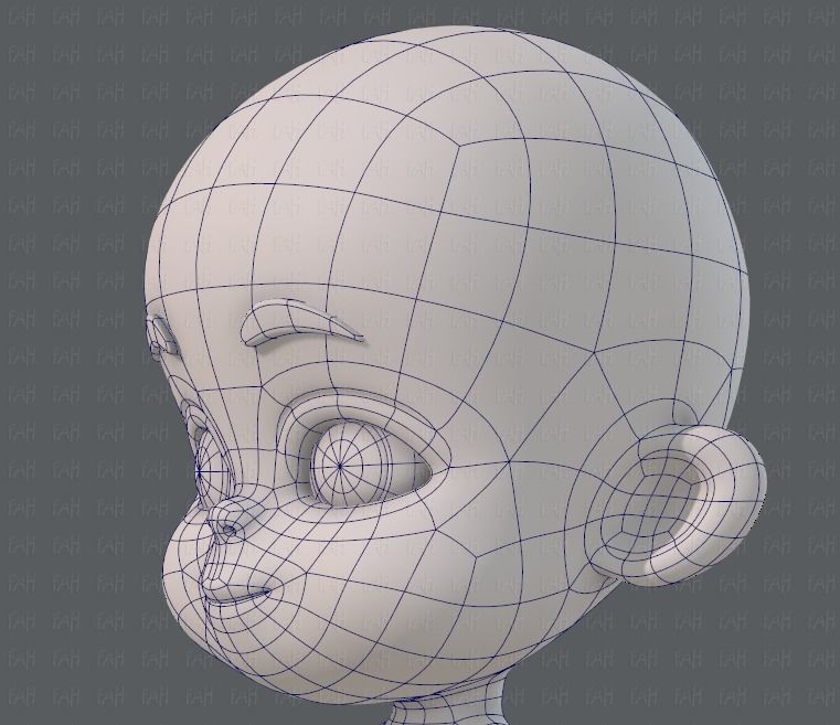 Baby V01 Low-poly 3D model_38