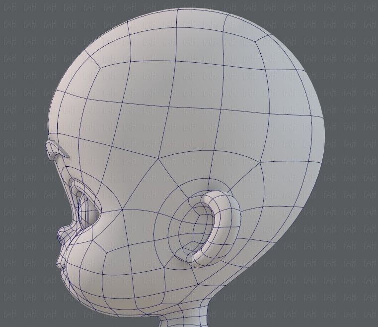 Baby V01 Low-poly 3D model_40