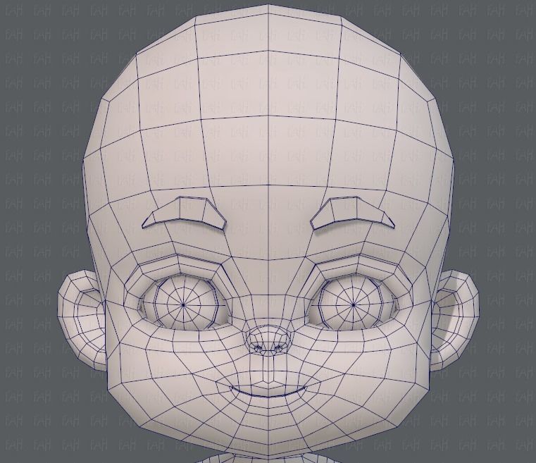 Baby V01 Low-poly 3D model_36