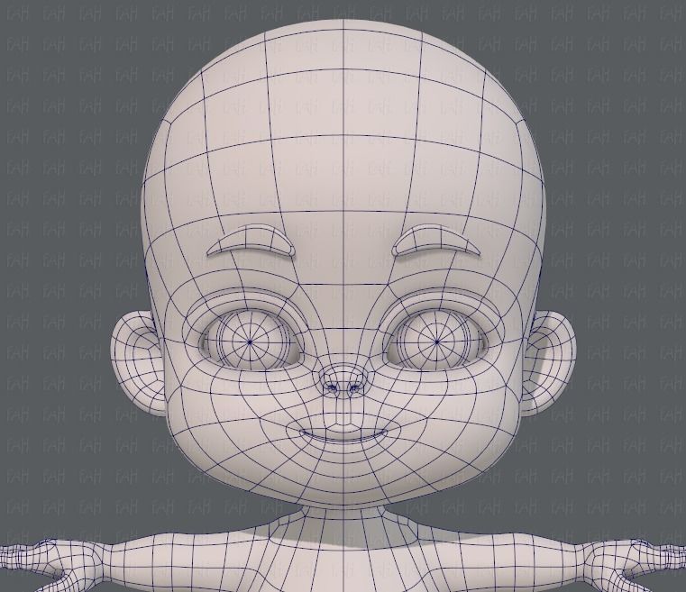 Baby V01 Low-poly 3D model_25