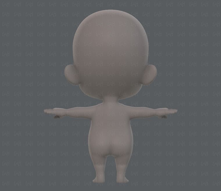 Baby V01 Low-poly 3D model_5