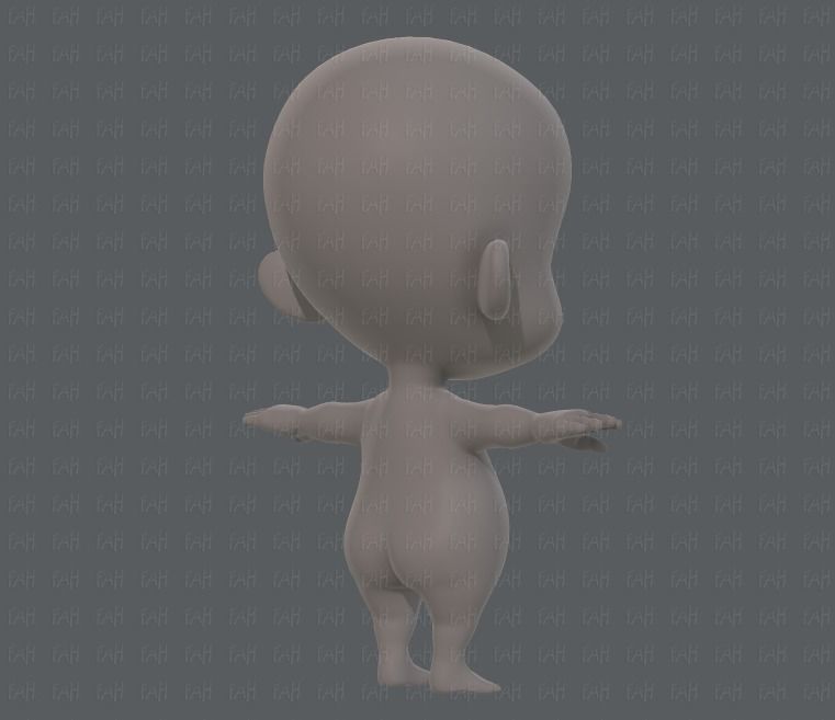 Baby V01 Low-poly 3D model_4