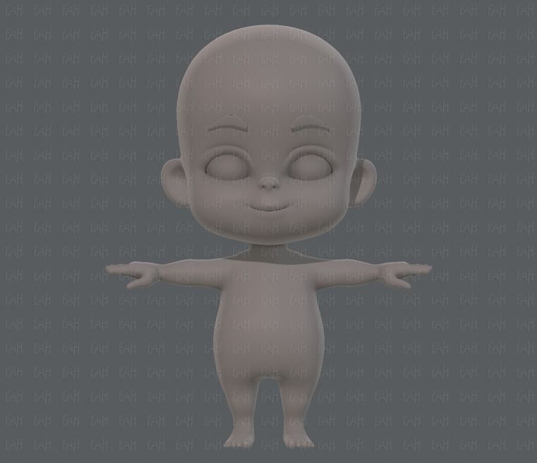 Baby V01 Low-poly 3D model_1