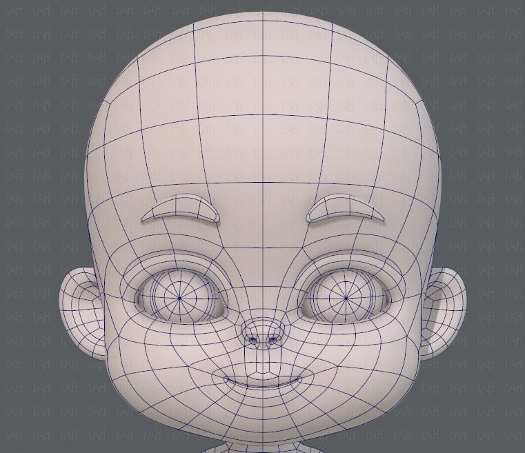 Baby V01 Low-poly 3D model_34