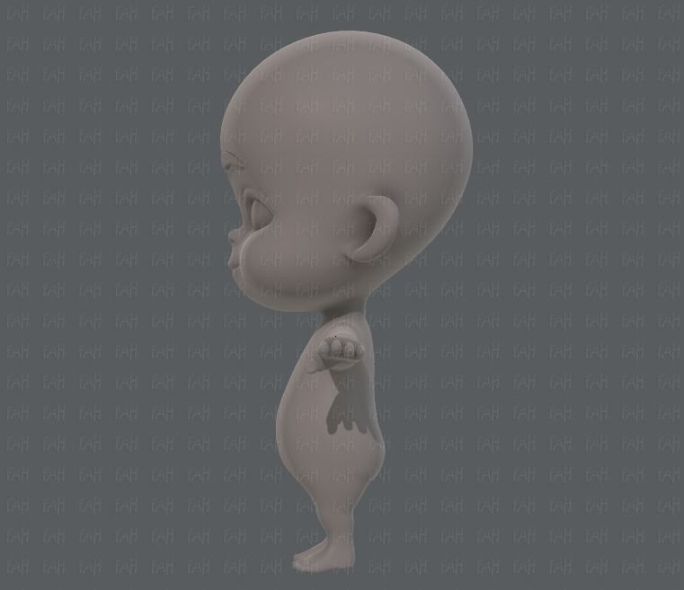 Baby V01 Low-poly 3D model_7