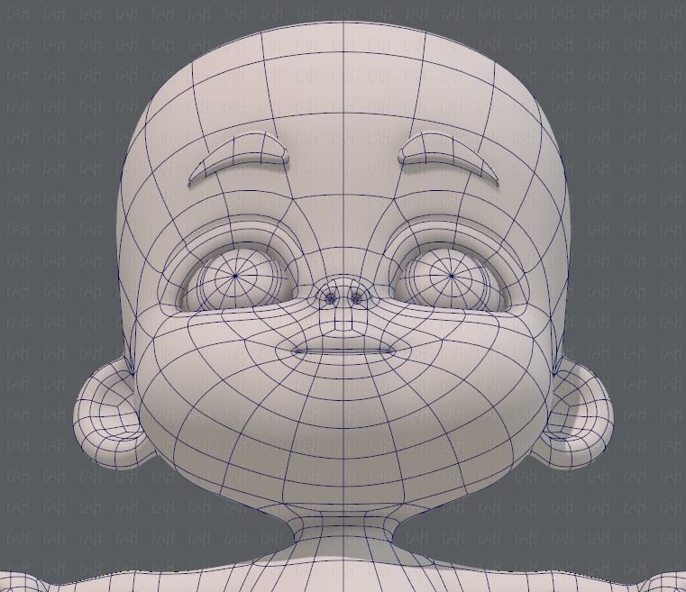 Baby V01 Low-poly 3D model_44