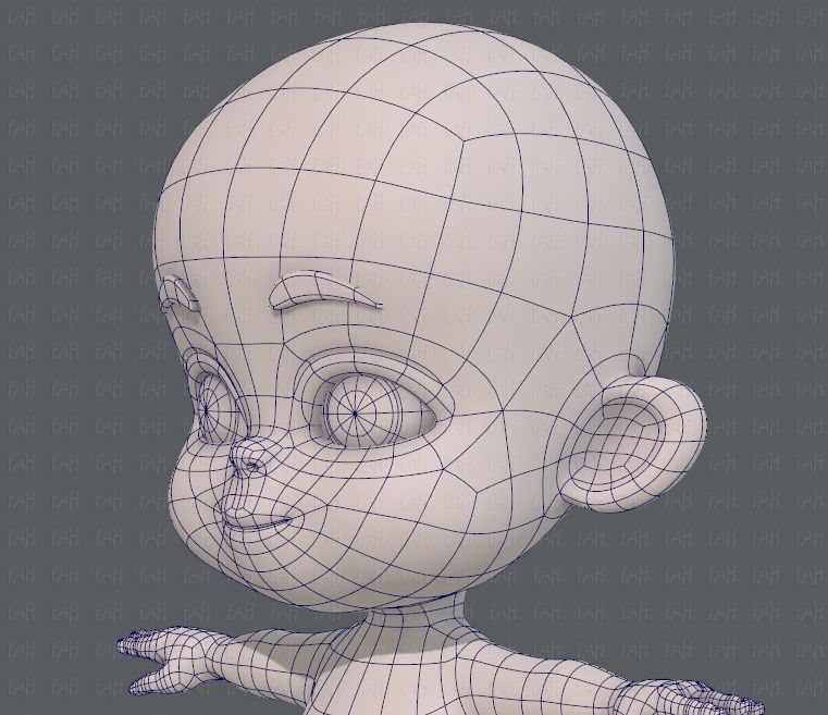 Baby V01 Low-poly 3D model_32