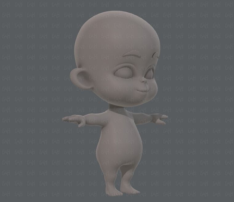 Baby V01 Low-poly 3D model_2