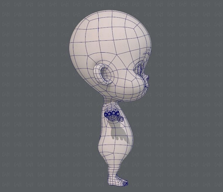 Baby V01 Low-poly 3D model_11